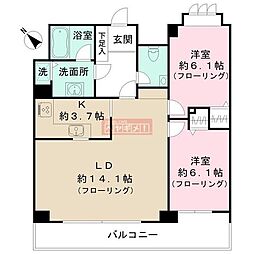 コリーヌ代官山 2LDKの間取図画像