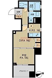 クリオ戸越銀座壱番館 1DKの間取図画像