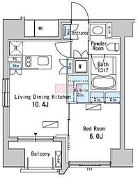 ベルファース目黒 1LDKの間取図画像