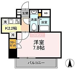 GRANSITE白金高輪 1Kの間取図画像