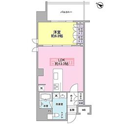 BPRレジデンス三田伊皿子坂 1LDKの間取図画像