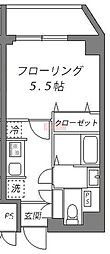 リュシアン大崎 1Kの間取図画像