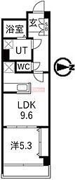 アクティ目黒駅前1号棟 1LDKの間取図画像