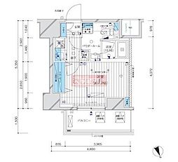 メインステージ目黒3 1Kの間取図画像