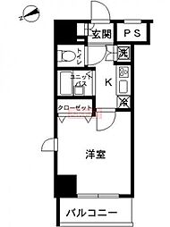 スカイコート・ヴィーダ五反田ウエスト 1Kの間取図画像