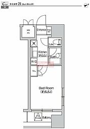 プライムアーバン大崎 1Kの間取図画像