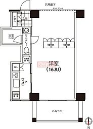 レジデンスクイズ恵比寿 1Kの間取図画像