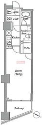 グレイスコート目黒 1Kの間取図画像