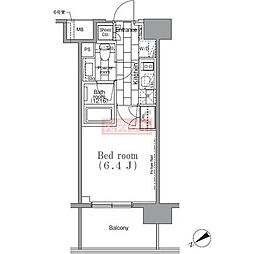 パークハビオ目黒リバーサイド 1Kの間取図画像