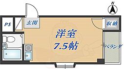 シャイン西上小阪 ワンルームの間取図画像