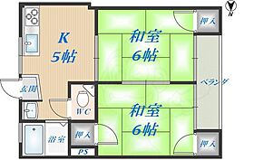 小阪大発マンション  ｜ 大阪府東大阪市御厨栄町３丁目1番28号（賃貸マンション2K・4階・40.00㎡） その2