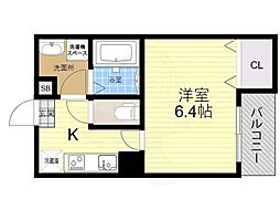 近鉄大阪線 長瀬駅 徒歩6分の賃貸アパート 1階1Kの間取り