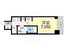 サムティ大阪GRAND EAST 10階1Kの間取り