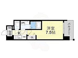 ファーストフィオーレ長田グランディール 13階1Kの間取り