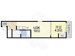 近鉄大阪線 弥刀駅 徒歩5分の賃貸アパート 1階1LDKの間取り