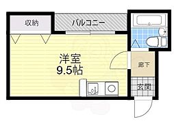 ウエストテール21西尾 ワンルームの間取図画像
