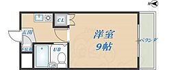 スカイリバー上小阪 1Kの間取図画像