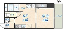 モンテノーム布施 1DKの間取図画像