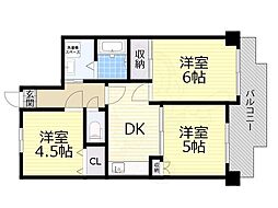友井グレイス 3DKの間取図画像