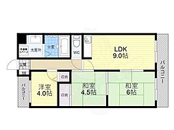 サンリッツ 3DKの間取図画像
