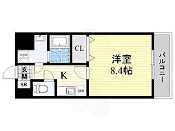 メルディアキューブやえのさと 1Kの間取図画像