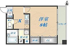 プライムハウス・ケイ 1Kの間取図画像