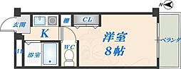 ベルハイム小阪 1Kの間取図画像