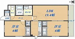 エステート東花園 2LDKの間取図画像