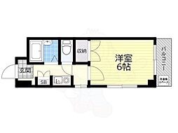 オーシャン新深江 1Kの間取図画像