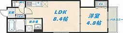 ラモーナ長瀬1 1LDKの間取図画像