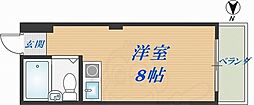 ピースハイツ ワンルームの間取図画像