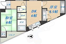 リバーサイドヴィラ 2DKの間取図画像