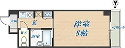 アベニューリップル長田 1Kの間取図画像