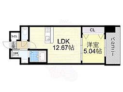 グランパセオサウス 1LDKの間取図画像