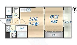 アクティブ・オクダ 1LDKの間取図画像
