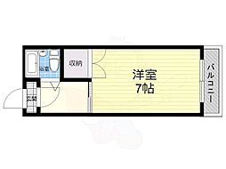大宝菱屋西ロイヤルハイツ 1Kの間取図画像