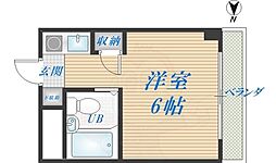 コボックス ワンルームの間取図画像