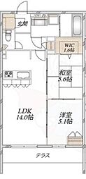 ウエスタンハイツ18 2LDKの間取図画像