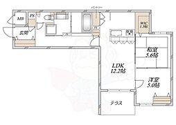 ウエスタンハイツ18 2LDKの間取図画像