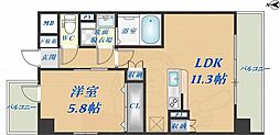 リップル布施イースト 1LDKの間取図画像