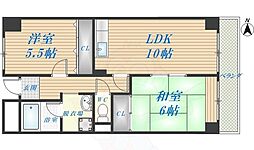 ジュネスチャイム 2LDKの間取図画像