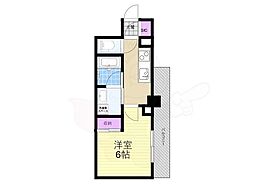 セルン新町 4階1Kの間取り