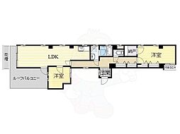 南堀江21 2SLDKの間取図画像