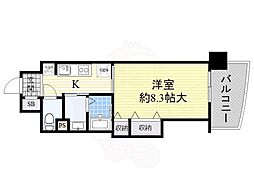 堀江アージュ 1Kの間取図画像