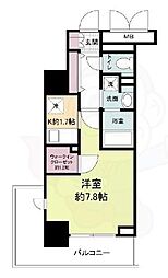 ハビテ靭センターコート ワンルームの間取図画像