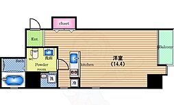 LOISGRAND靭公園 ワンルームの間取図画像
