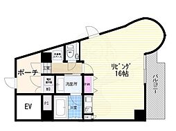 ラ・ルージュ九条 ワンルームの間取図画像
