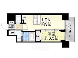 プレサンス立売堀ベルヴィル 1LDKの間取図画像