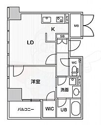 アステリオ北堀江ザ・メトロタワー 1LDKの間取図画像