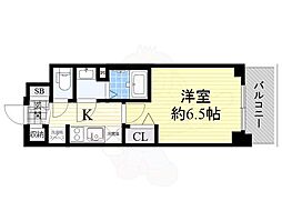 プレサンス大阪ドームシティスクエア 1Kの間取図画像